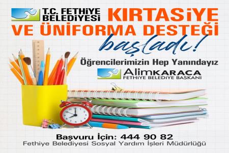 FETHİYE BELEDİYESİ’NDEN ÖĞRENCİLERE KIRTASİYE VE ÜNİFORMA DESTEĞİ