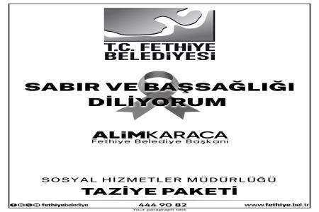 Fethiye Belediyesi’nde Taziye Paketi Uygulaması Başlıyor